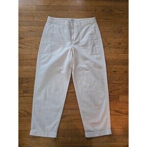 J.Crew Womens Chino Pants Cotton Twill Ivory Straight Leg Size 12 Preppy